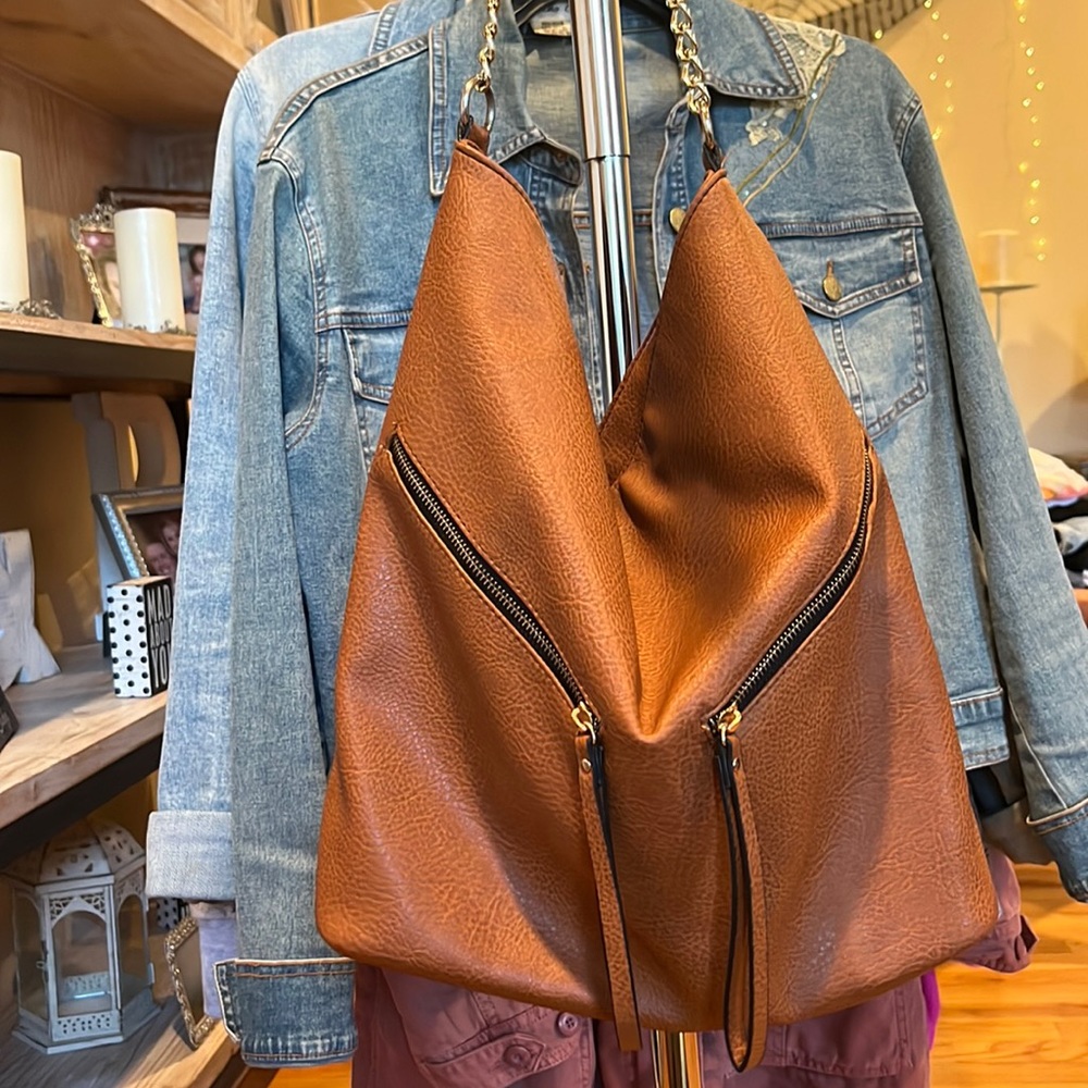Brown Pleather Tote